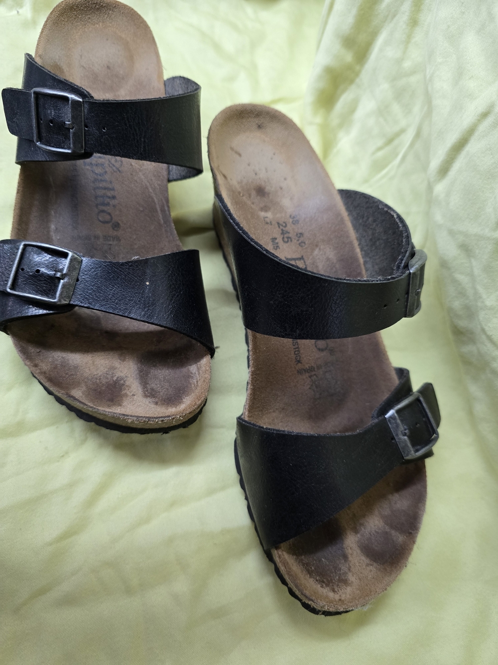 Papillio (Birkenstock) Black Two-Buckle Women's Sandals